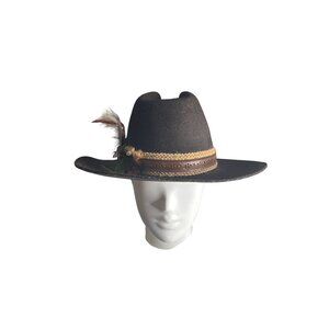 Rare 40's/50's Men's Wool Westerner Cowby Hat Made by Bollman & Co. Size S